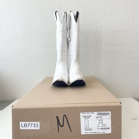 Lane MEGAN MORONEY Smokeshow Womens Cowboy Boots 6 White Western Cowgirl Tall - Picture 11 of 12